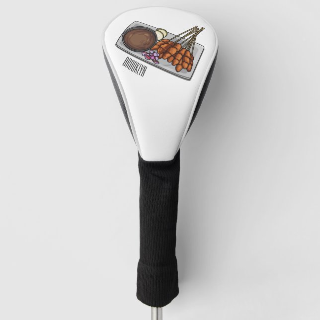 Funda Para Palo De Golf Ilustracion Satay personalizado (Anverso)