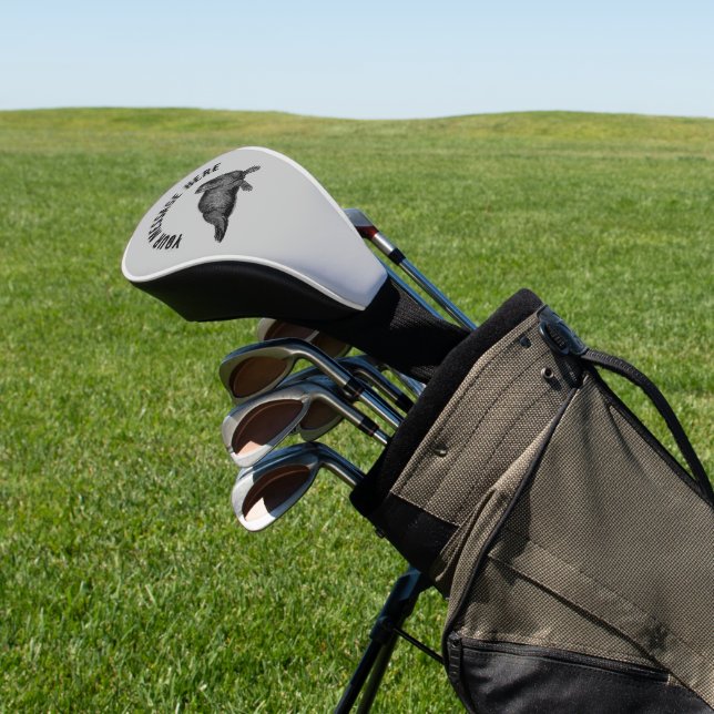 Funda Para Palo De Golf Ilustracion simple de Black Walrus (In Situ)