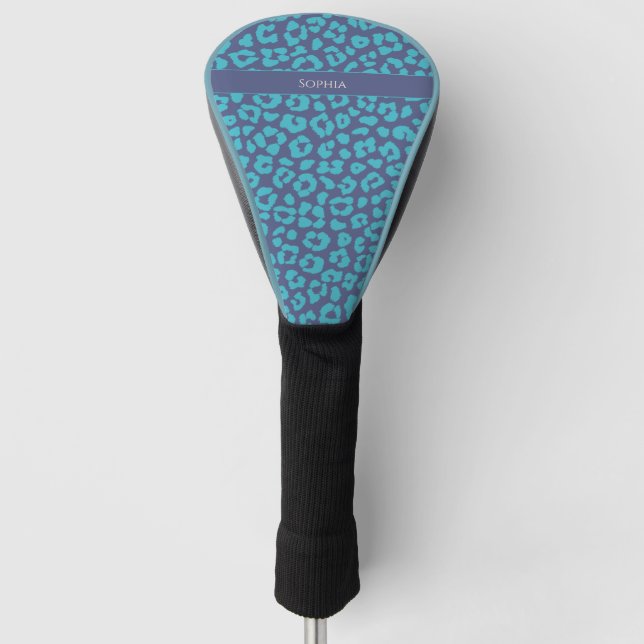 Funda Para Palo De Golf Impresión de leopardo azul (Anverso)
