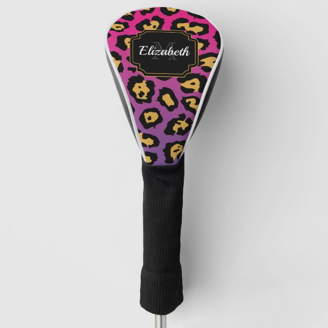 Funda Para Palo De Golf Impresión de leopardo púrpura (Anverso)