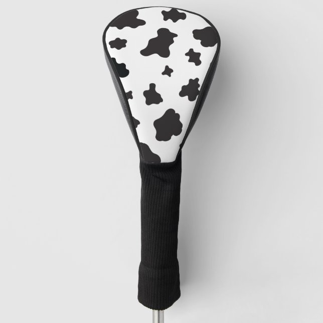 Funda Para Palo De Golf Impresión de vaca en blanco y negro (Anverso)