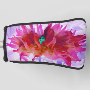 Funda Para Palo De Golf Impresionante Dalia Cactus Roja y Rosa Caliente