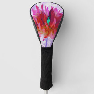 Funda Para Palo De Golf Impresionante dalia cactus roja y rosa caliente