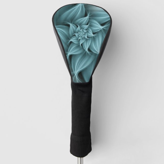 Funda Para Palo De Golf Impresionante flor turquesa (Anverso)