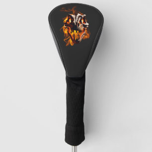 Funda Para Palo De Golf Incendio de cráneo retro de dinosaurio muerto quem