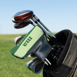 Funda Para Palo De Golf Inicial de monograma de escritura en verde salvia