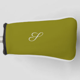 Funda Para Palo De Golf Inicial de monograma minimalista verde salvia