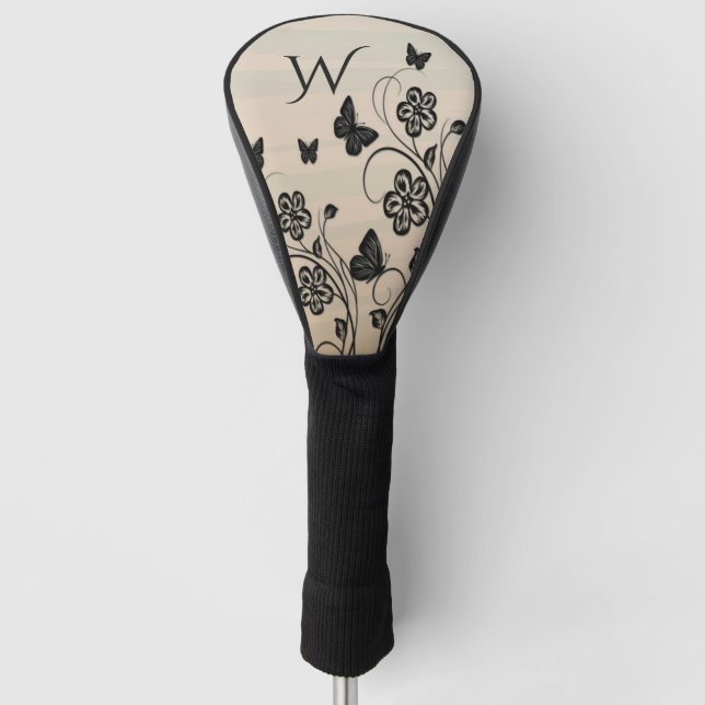 Funda Para Palo De Golf Inicial del Jardín de Mariposa (Anverso)