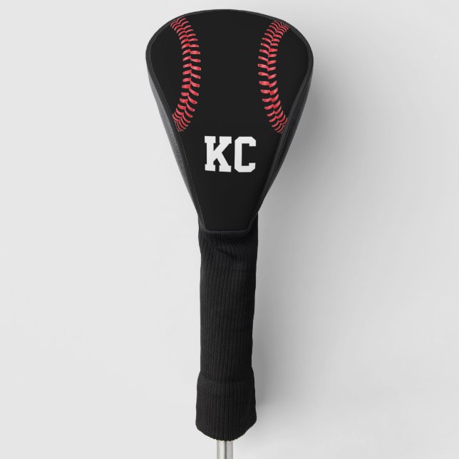 Funda Para Palo De Golf Iniciales del jugador de béisbol Personalizado o n (Anverso)