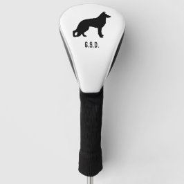 Funda Para Palo De Golf Iniciales del Personalizado de silueta de perro pa