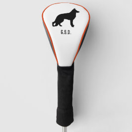 Funda Para Palo De Golf Iniciales del Personalizado de silueta de perro pa
