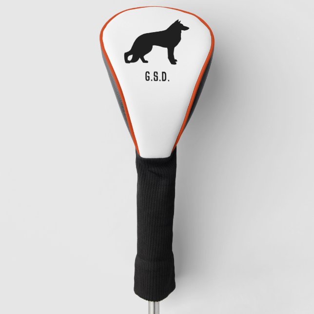 Funda Para Palo De Golf Iniciales del Personalizado de silueta de perro pa (Anverso)