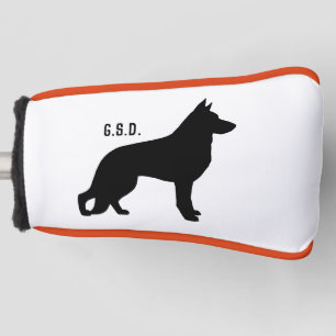 Funda Para Palo De Golf Iniciales del Personalizado de silueta de perro pa
