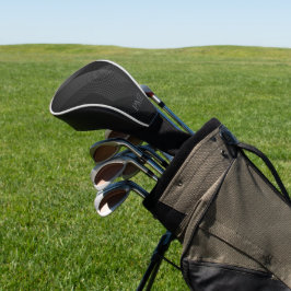 Funda Para Palo De Golf Iniciales Geométricas Negras y Elegantes