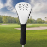 Funda Para Palo De Golf Iniciales monogramas Personalizados modernos<br><div class="desc">Personalice las iniciales para crear un gran regalo y mantener el golf en un monograma. Diseñado por Thisisnotme©</div>