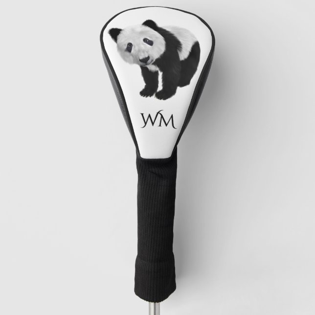 Funda Para Palo De Golf Iniciales personales Panda Cub (Anverso)