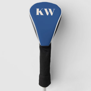 Funda Para Palo De Golf Iniciales Personalizadas de Monograma Azul Francés