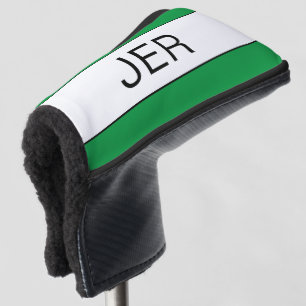 Funda Para Palo De Golf Iniciales Personalizadas Modernas Monograma Verde
