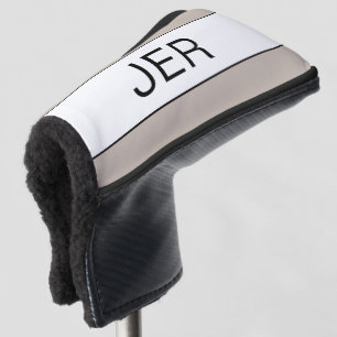 Funda Para Palo De Golf Iniciales Personalizadas Monograma Moderno Marrón 