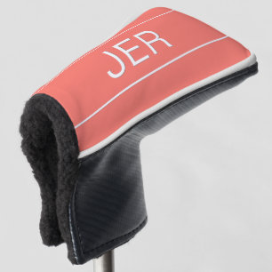 Funda Para Palo De Golf Iniciales Personalizadas Monograma Putter de Coral