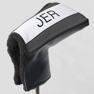Funda Para Palo De Golf Iniciales Personalizadas Monogramadas Putter Gris 