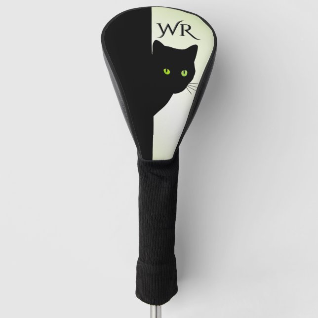 Funda Para Palo De Golf Iniciales verdes del gato negro sly (Anverso)