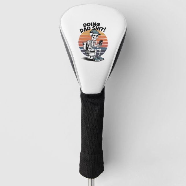 Funda Para Palo De Golf Inodoro de Esqueleto Papá (Anverso)