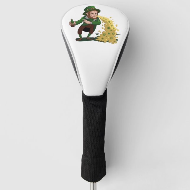 Funda Para Palo De Golf Irlandés Leprechaun Tossing Lucky Cookies Funny (Anverso)