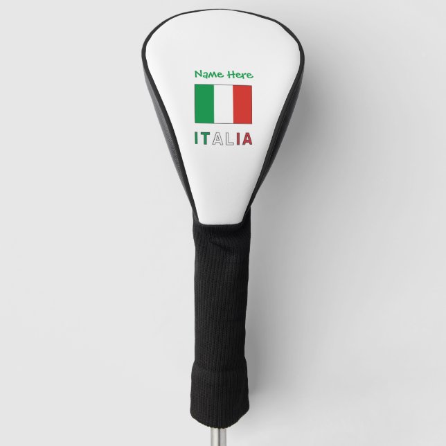 Funda Para Palo De Golf Italia Bandiera Italiana Personalización Verde (Anverso)