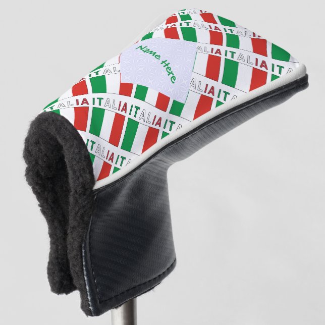 Funda Para Palo De Golf Italia e Bandiera Italiana Tiled Green Personalice (Anverso 3/4)