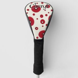 Funda Para Palo De Golf Ivory Red Dots Funky Whimsical Circle Pattern 