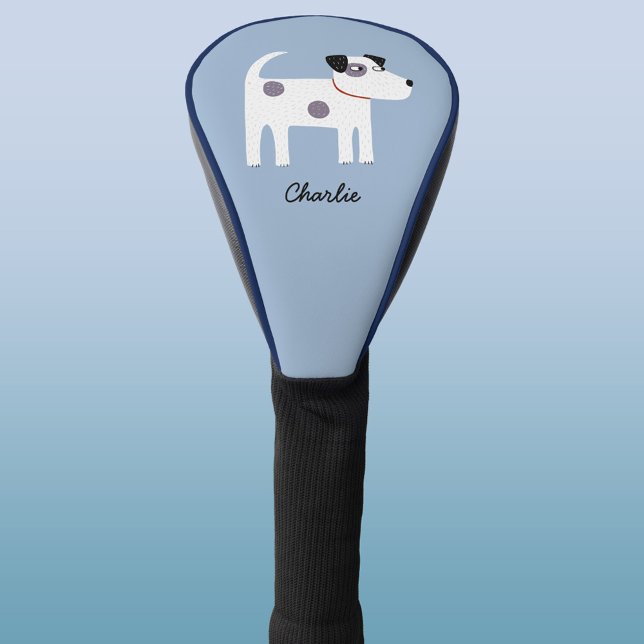 Funda Para Palo De Golf Jack Russell Terrier Dog Custom Name (Jack Russell Parson Terrier dog personalized golf head cover)