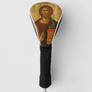 Funda Para Palo De Golf Jesucristo y el ícono ortodoxo de los Evangelios