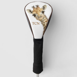 Funda Para Palo De Golf Jirafa con iniciales de monograma personalizadas