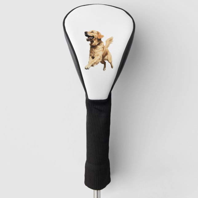 Funda Para Palo De Golf Jugador de Golden Retriever Puppy - Alegre Mascota (Anverso)
