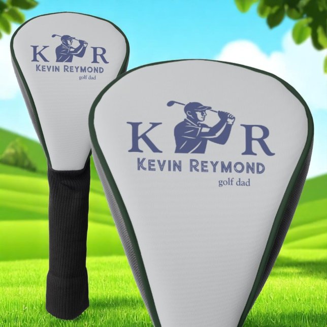 Funda Para Palo De Golf Jugador de golf Classic Monograma Golfers (Subido por el creador)
