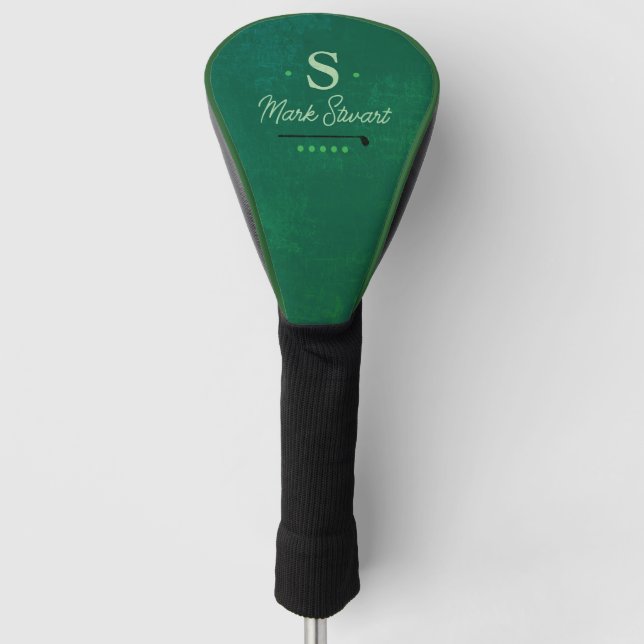 Funda Para Palo De Golf Jugador de golf Monogram Green (Anverso)
