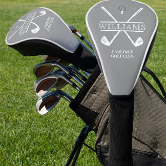 Funda Para Palo De Golf Jugador de Palo de Golf Clásico Nombre Gris
