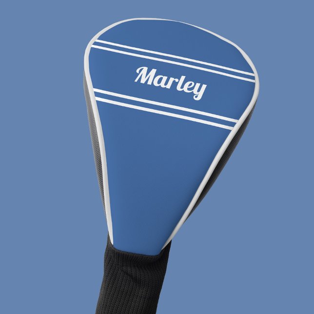 Funda Para Palo De Golf Jugador deportivo moderno Golfer Nombre personaliz (Modern Golfer Sports Player Custom Name Club Blue Golf Head Cove)
