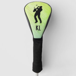Funda Para Palo De Golf Jugador saxofón Monograma Verde