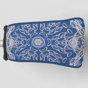 Funda Para Palo De Golf Kaleidoscope Azul brillante, blanco, una sola estr