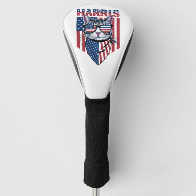 Funda Para Palo De Golf Kamala Harris por el gato gracioso del presidente  (Anverso)