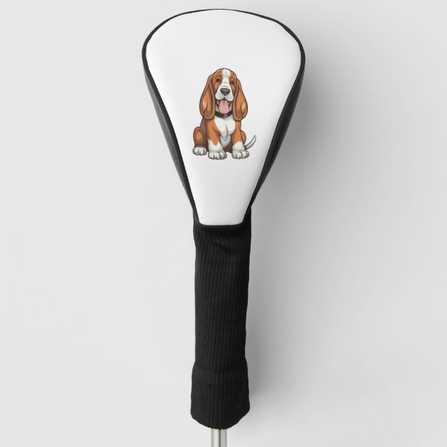 Funda Para Palo De Golf Kawaii Basset Hound Puppy (Anverso)