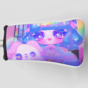 Funda Para Palo De Golf Kawaii Chibi Sparklecore Chica con acopio arcoiris