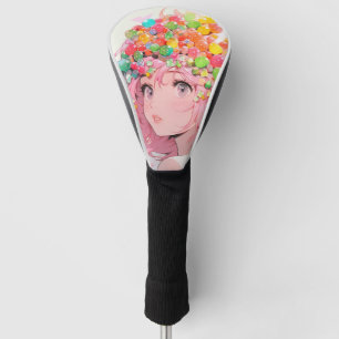 Funda Para Palo De Golf Kawaii Rainbow Pastel Candy Mushroom Anime Chica