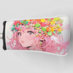 Funda Para Palo De Golf Kawaii Rainbow Pastel Candy Mushroom Anime Chica