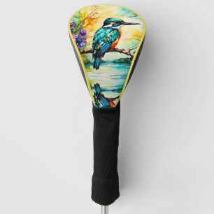Funda Para Palo De Golf Kingfisher encaramado sobre el agua Flores silvest