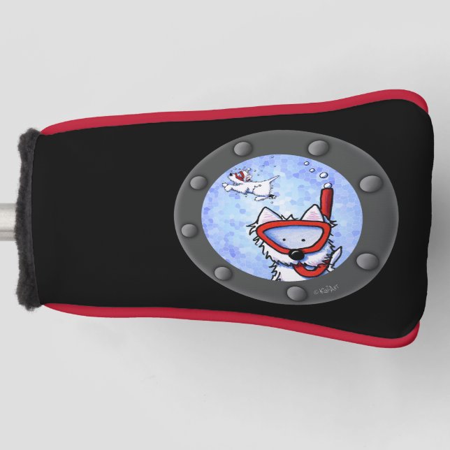 Funda Para Palo De Golf KiniArt Snorkeling Westie Terrier (Anverso)