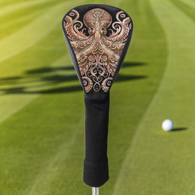 Funda Para Palo De Golf Kraken Steampunk Octopus Ornate Gold Black (Subido por el creador)