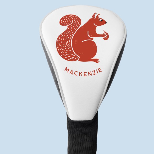 Funda Para Palo De Golf La ardilla roja personalizada (Red squirrel personslized customer name golf head cover for nature lovers)